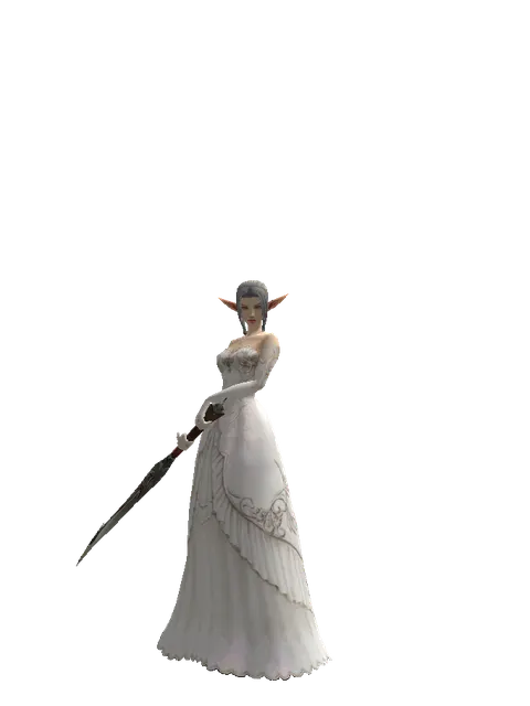 Berserker Blade on a female Elf, front view