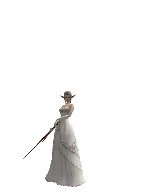 Flamberge on a female Elf, front view