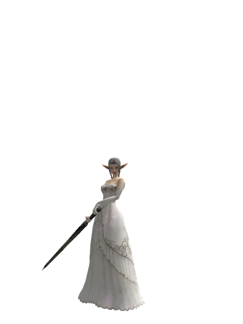 Great Sword on a female Elf, front view