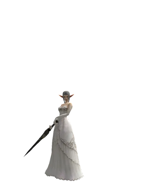 Guardian Sword on a female Elf, front view