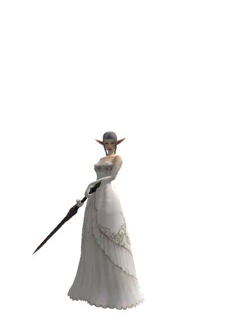 Steel Sword on a female Elf, front view
