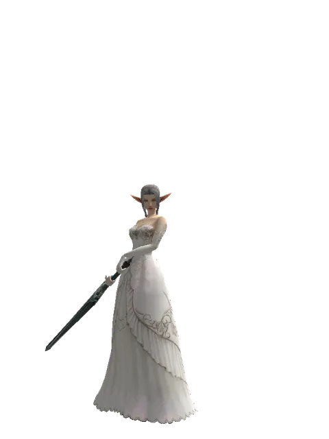 Titan Sword on a female Elf, front view