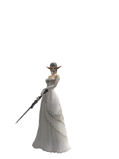 Two-Handed Sword on a female Elf, front view
