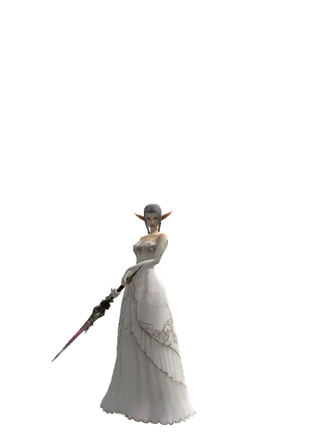 Vesper 2h Sword on a female Elf, front view
