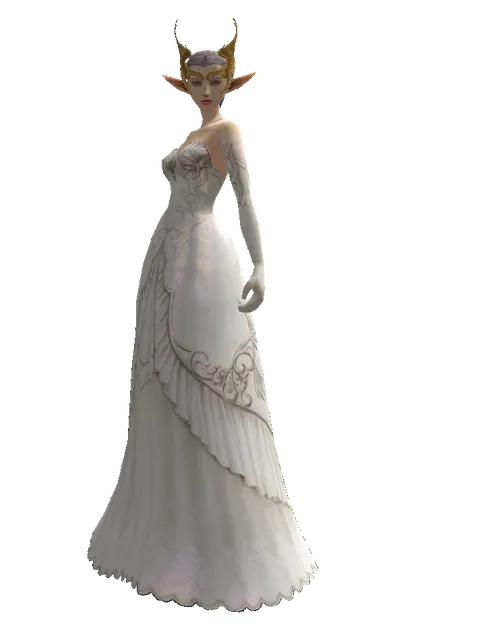 Angel Circlet on a female Elf, front view