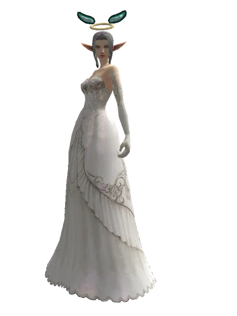 Angel Halo (?) on a female Elf, front view