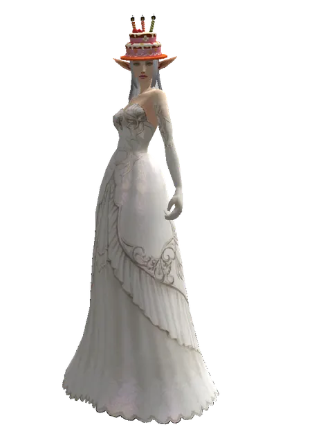 Birthday Hat on a female Elf, front view