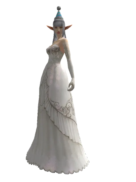Blue Party Hat on a female Elf, front view