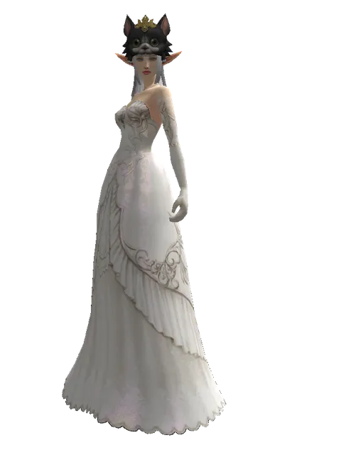 Feline King Hat on a female Elf, front view