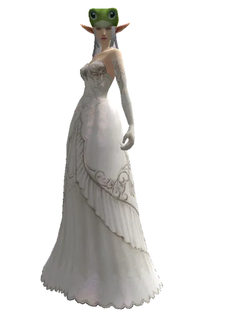 Frog Hat on a female Elf, front view