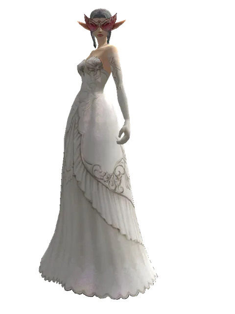 Red Party Mask on a female Elf, front view