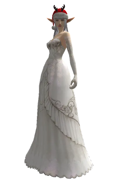 Santa's Antlers on a female Elf, front view