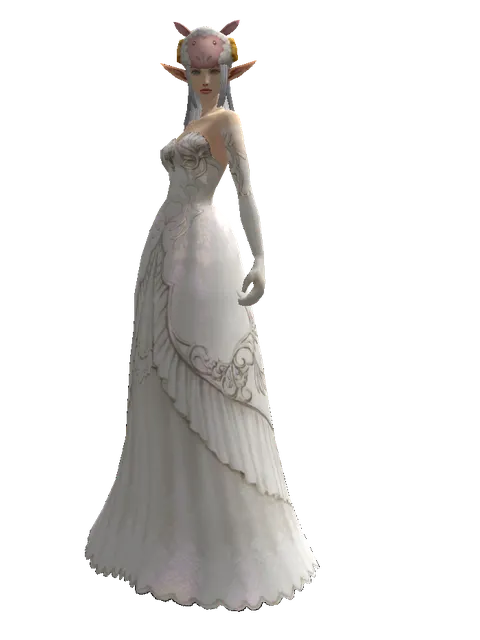 White Sheep Hat on a female Elf, front view