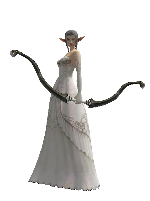 Composite Bow on a female Elf, front view