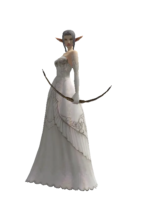 Crescent Moon Bow on a female Elf, front view
