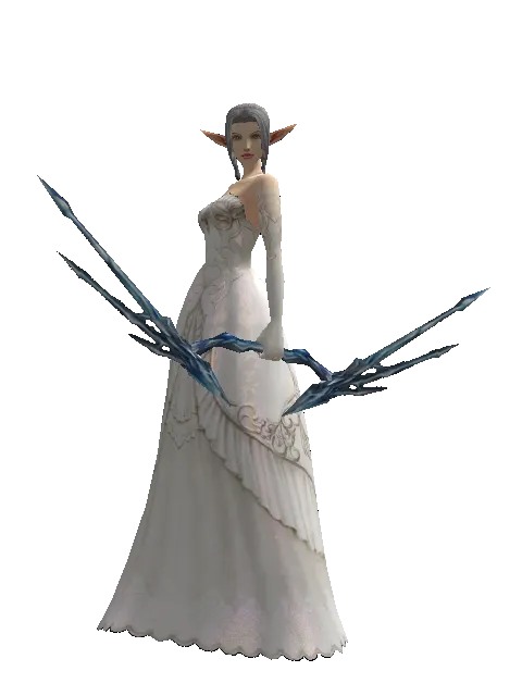 Crystallized Ice Bow on a female Elf, front view