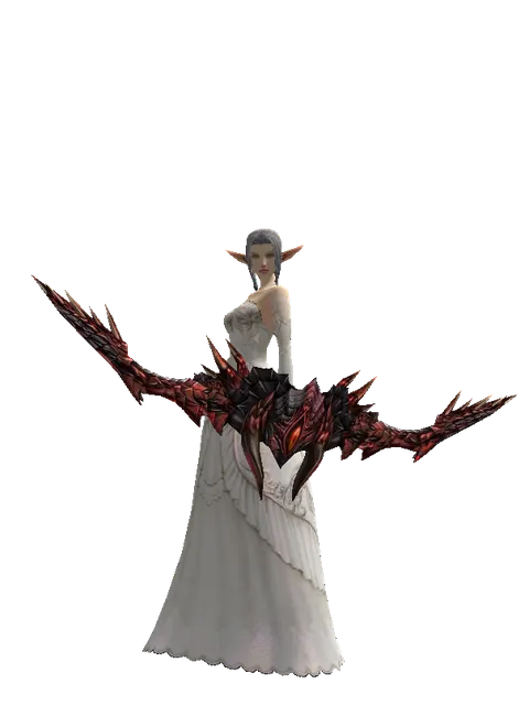 Draconic Bow on a female Elf, front view