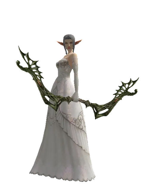 Gastraphetes on a female Elf, front view