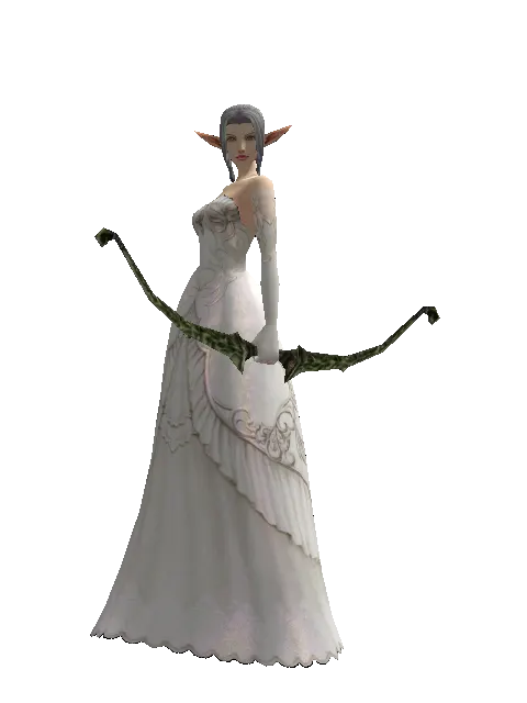 Hunting Bow on a female Elf, front view