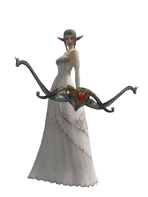 Redemption Bow on a female Elf, front view