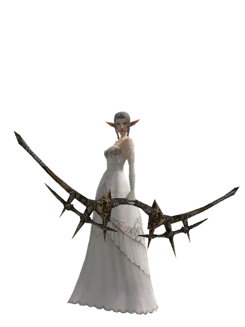 Strengthened Long Bow on a female Elf, front view