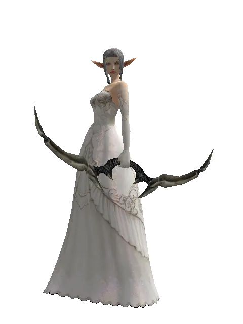 Traveler's Long Bow on a female Elf, front view