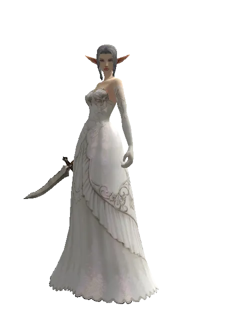 Apprentice Adventurer's Knife on a female Elf, front view