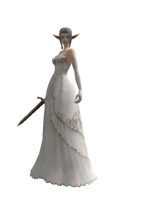 Bone Dagger on a female Elf, front view
