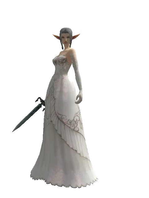 Crafted Dagger on a female Elf, front view