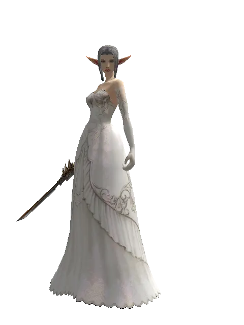 Cursed Dagger on a female Elf, front view