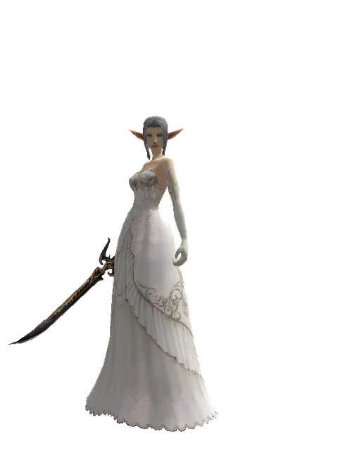 Dark Elven Dagger on a female Elf, front view
