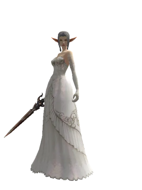 Demon Dagger on a female Elf, front view