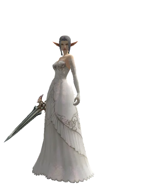Dynasty Knife on a female Elf, front view