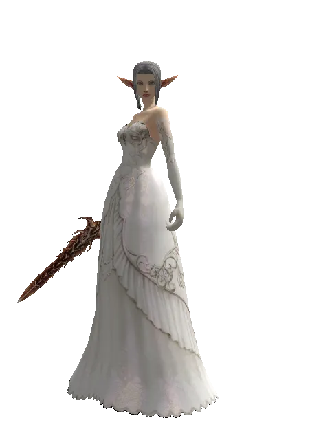 Hell Knife on a female Elf, front view