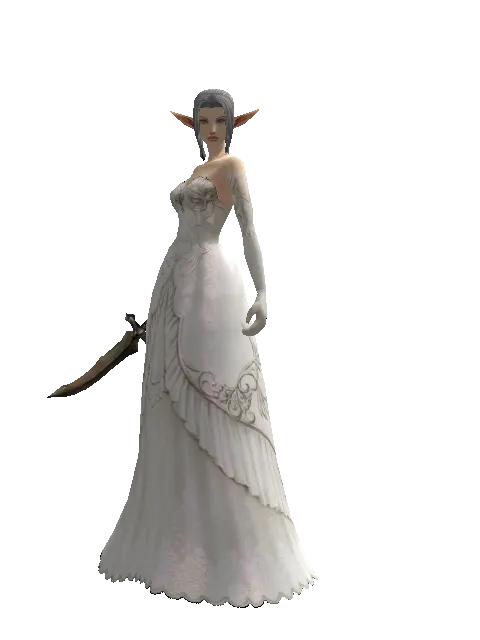 Knife on a female Elf, front view