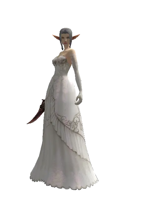 Red Sunset Dagger on a female Elf, front view