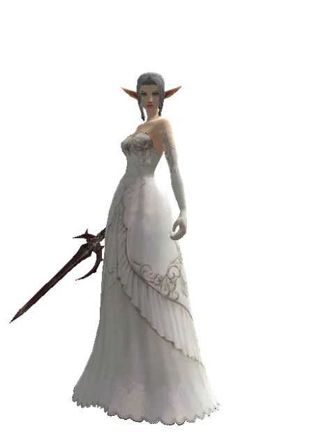 Shilen Knife on a female Elf, front view