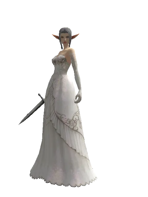 Traveler's Poniard Dagger on a female Elf, front view