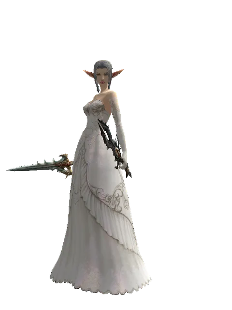 Icarus Stinger*Soul Seperator on a female Elf, front view