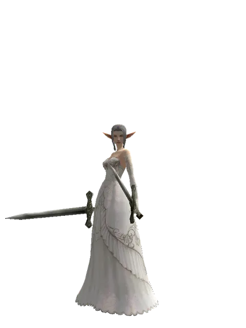Artisan's Sword*Artisan's Sword on a female Elf, front view