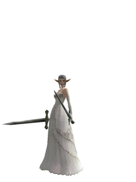 Artisan's Sword*Elven Long Sword on a female Elf, front view