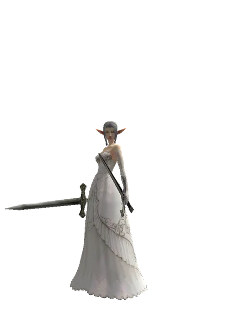 Artisan's Sword*Sword of Revolution on a female Elf, front view