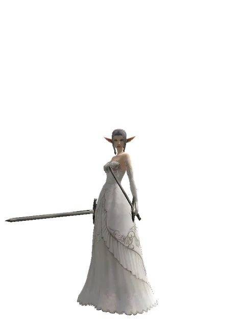 Bastard Sword*Bastard Sword on a female Elf, front view