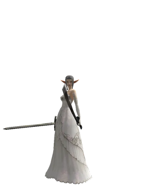 Bastard Sword*Crimson Sword on a female Elf, front view