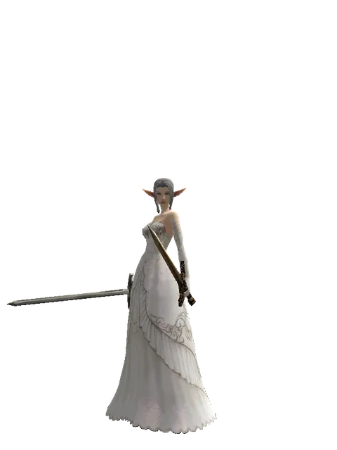 Bastard Sword*Spinebone Sword on a female Elf, front view