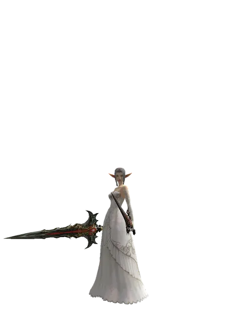 Blood Sword Akamanah on a female Elf, front view