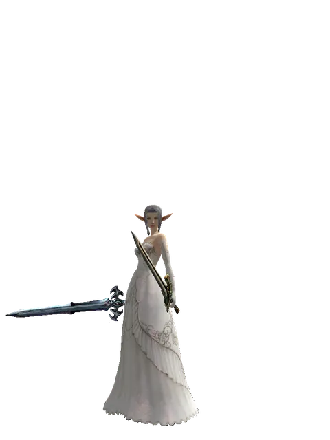 Caliburs*Sword of Delusion on a female Elf, front view