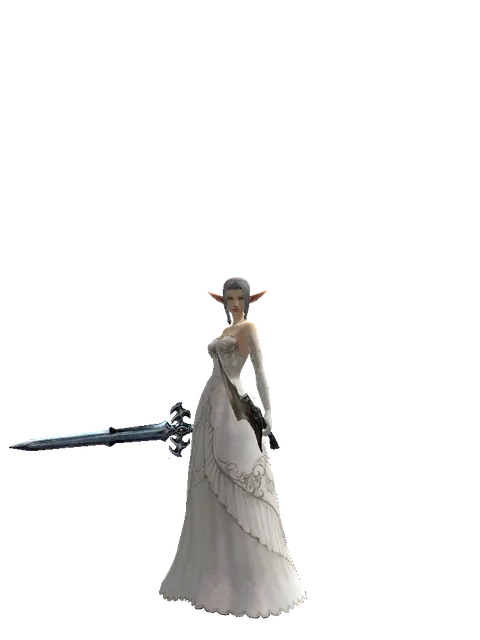 Caliburs*Sword of Limit on a female Elf, front view