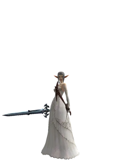 Caliburs*Sword of Nightmare on a female Elf, front view