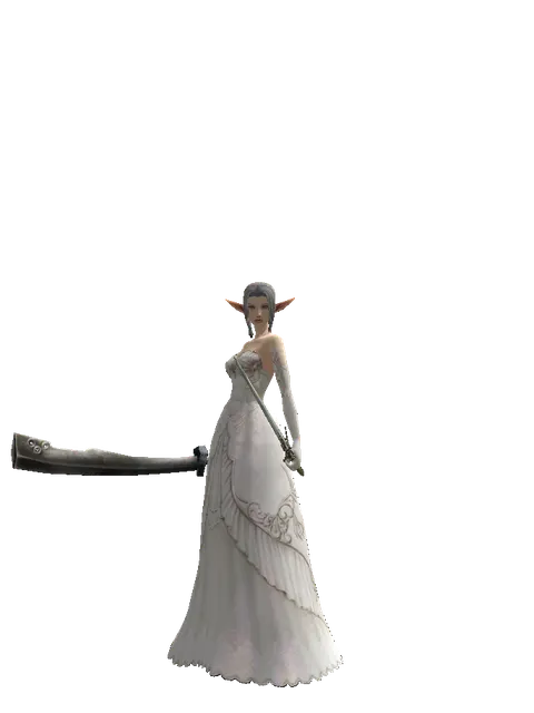 Crimson Sword*Elven Sword on a female Elf, front view
